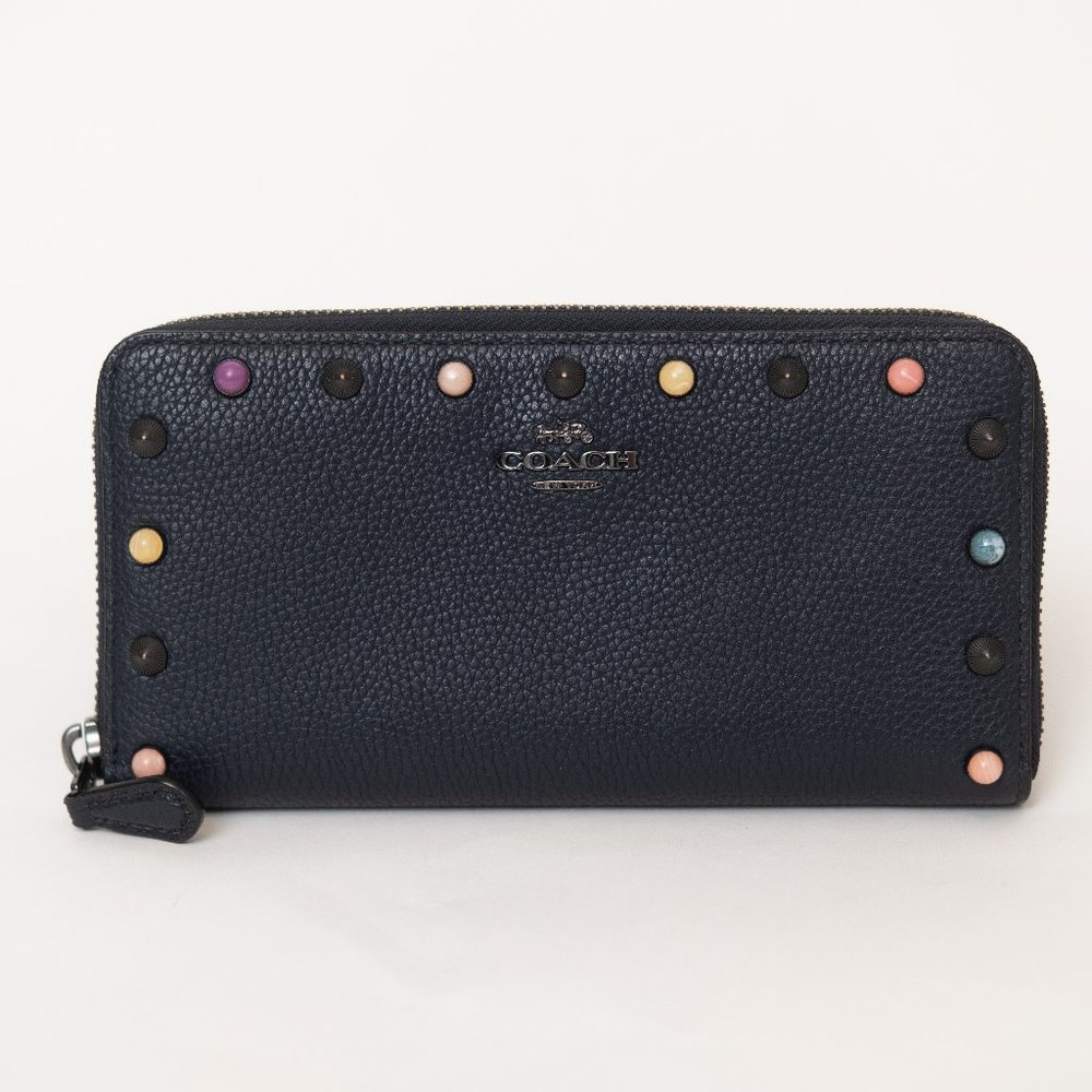 Coach Accordion Wallet with Multicolor Studs